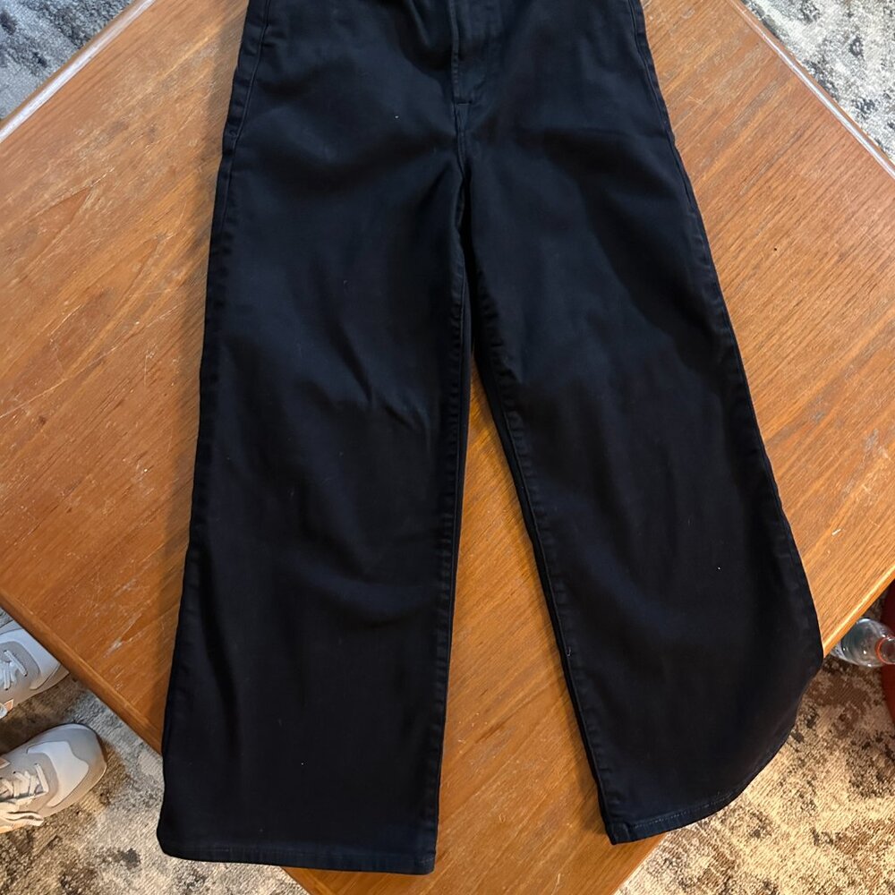 Good American Good Waist Palazzo Crop black jean sz 0 / 25